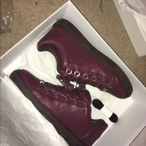 Burgundy balenciaga low